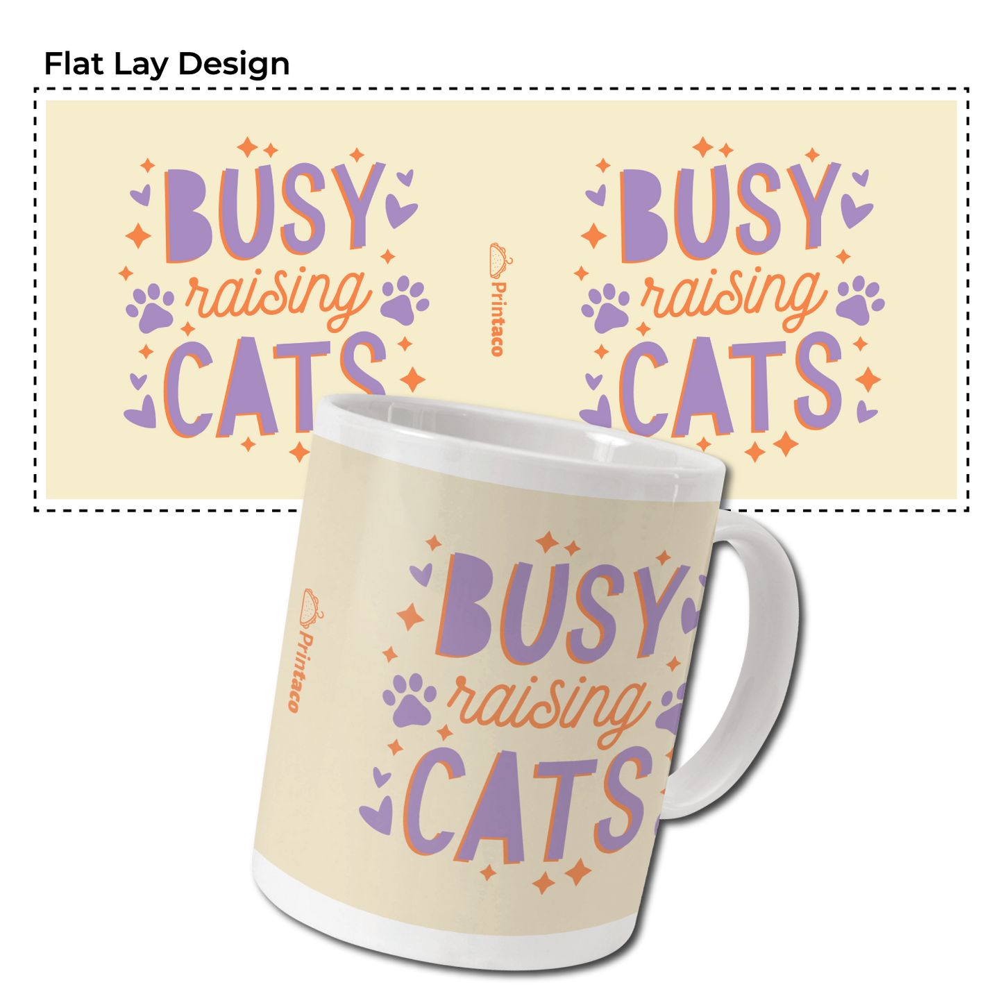 11oz Ceramic Mug: Busy Cats