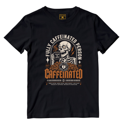 Cotton Shirt: Caffeinated Sekeleton