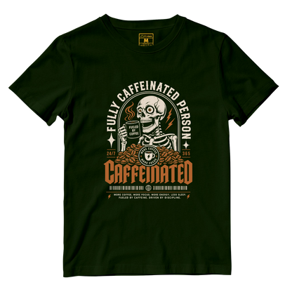 Cotton Shirt: Caffeinated Sekeleton