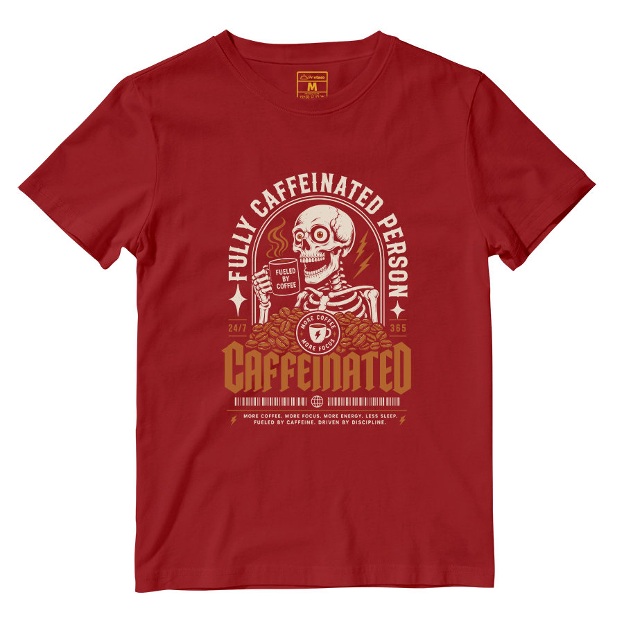 Cotton Shirt: Caffeinated Sekeleton