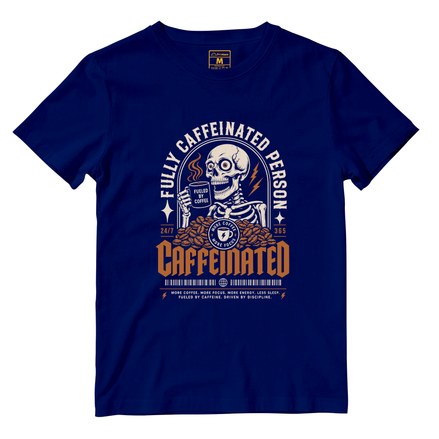Cotton Shirt: Caffeinated Sekeleton