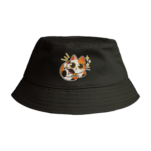 Reversible Bucket Hat: Calico Cat