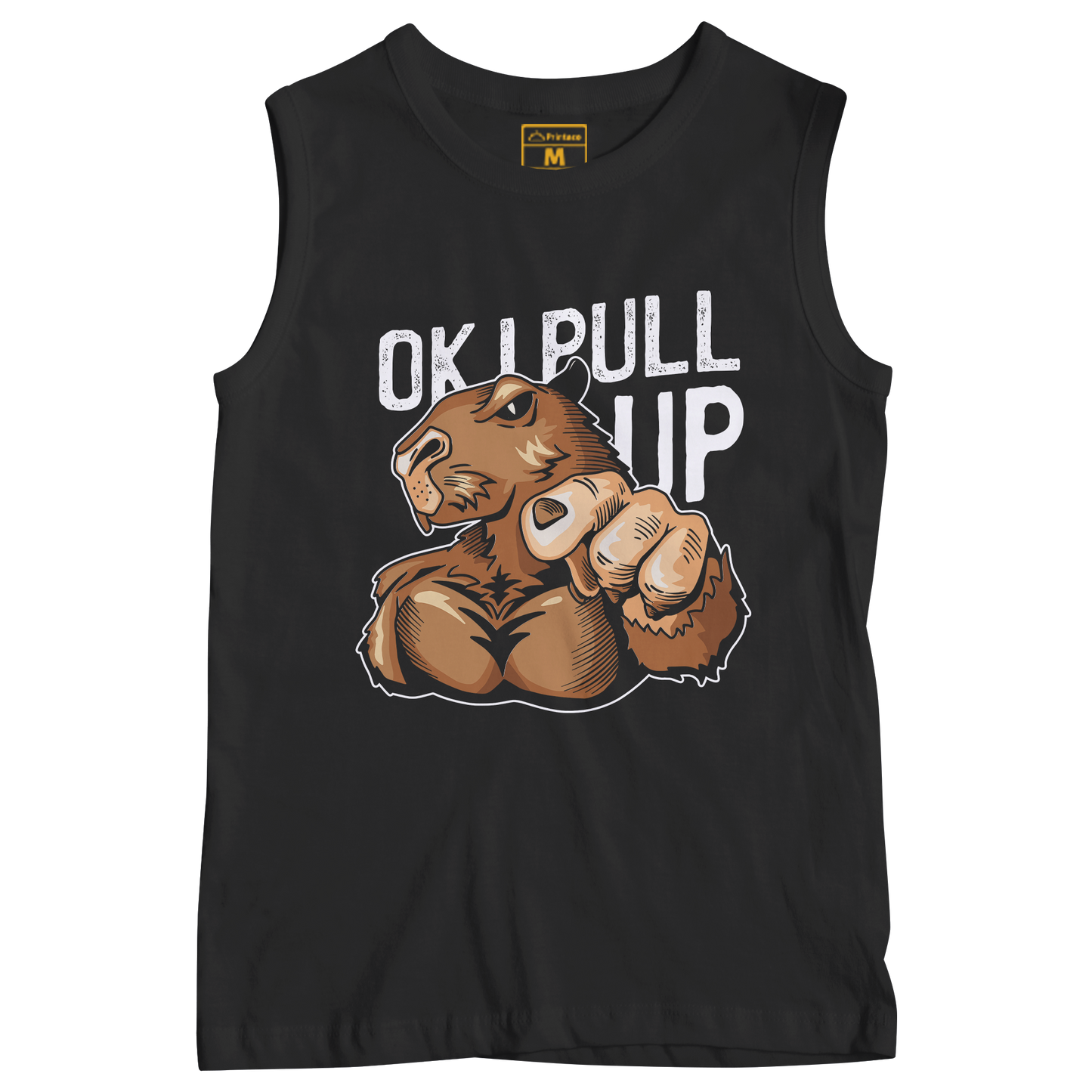 Sleeveless Drifit Shirt: Capybara Pull Up