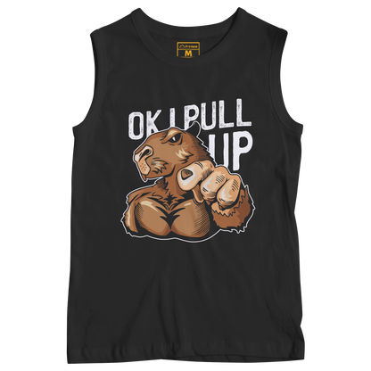 Sleeveless Drifit Shirt: Capybara Pull Up