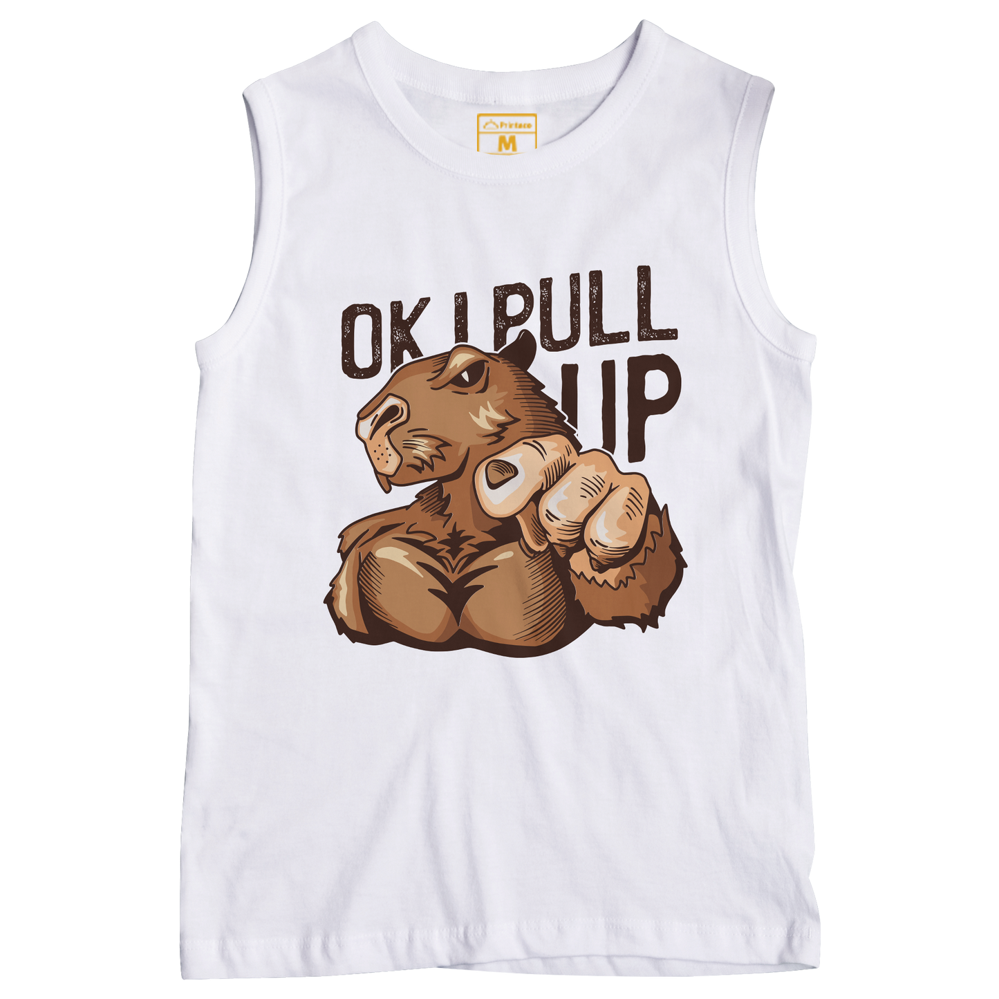 Sleeveless Drifit Shirt: Capybara Pull Up