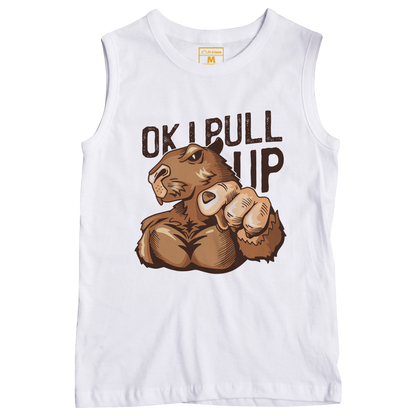 Sleeveless Drifit Shirt: Capybara Pull Up