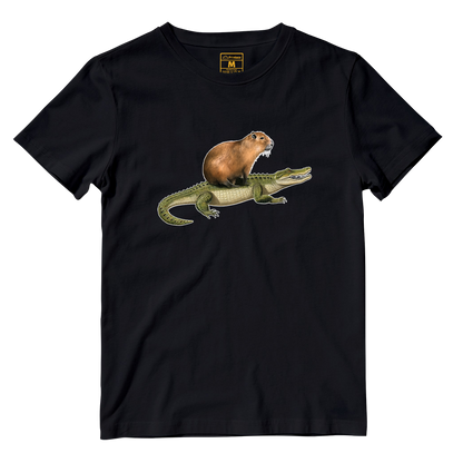 Cotton Shirt: Capybara Crocodile