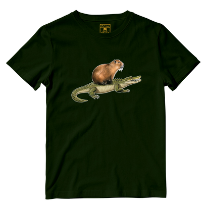 Cotton Shirt: Capybara Crocodile