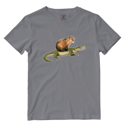 Cotton Shirt: Capybara Crocodile