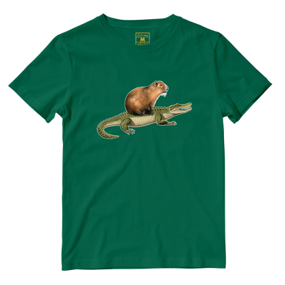Cotton Shirt: Capybara Crocodile
