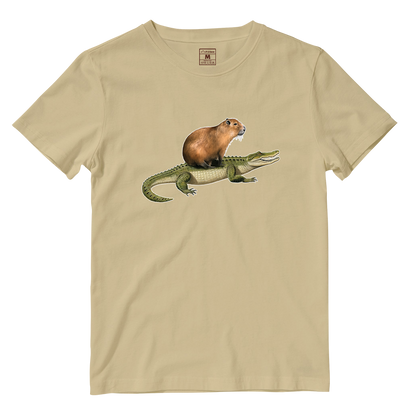 Cotton Shirt: Capybara Crocodile