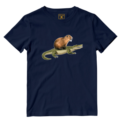 Cotton Shirt: Capybara Crocodile