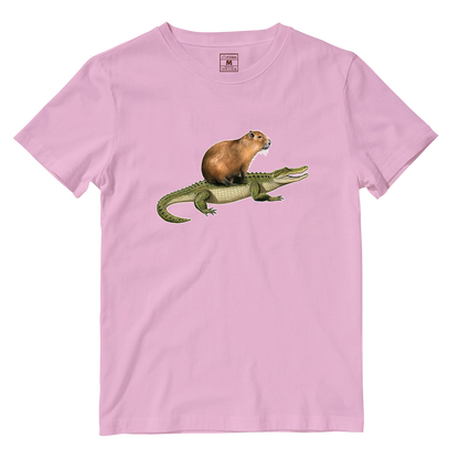 Cotton Shirt: Capybara Crocodile