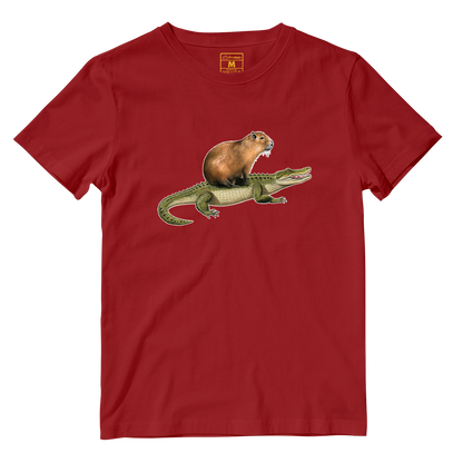 Cotton Shirt: Capybara Crocodile