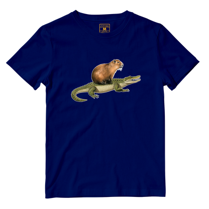 Cotton Shirt: Capybara Crocodile