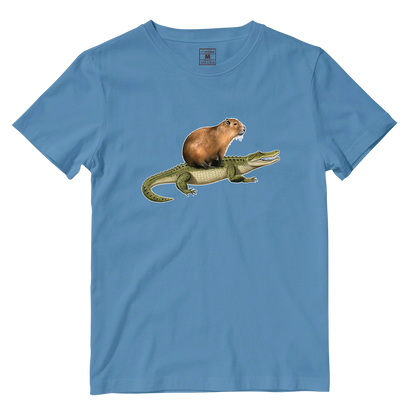 Cotton Shirt: Capybara Crocodile