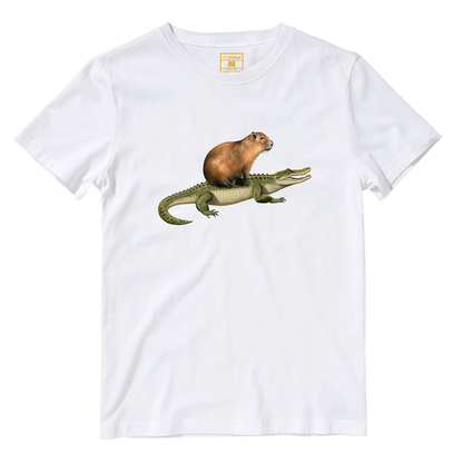 Cotton Shirt: Capybara Crocodile