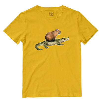 Cotton Shirt: Capybara Crocodile