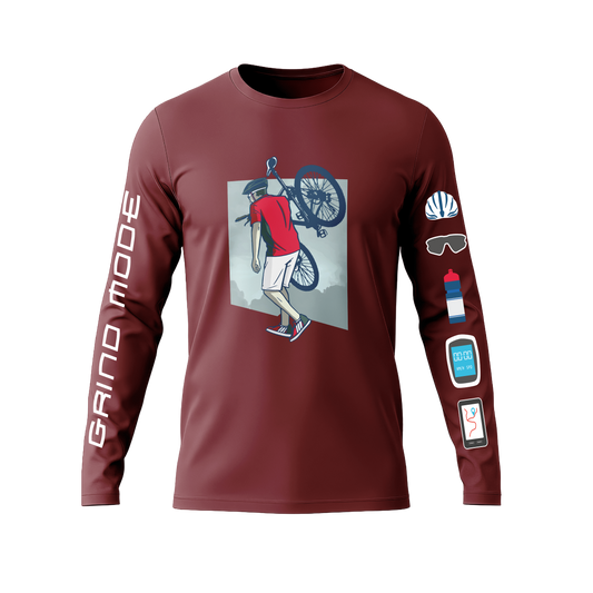 Long Sleeve Drifit Shirt: Carrying Bicycle