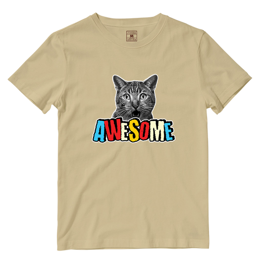 Cotton Shirt: Cat Awesome