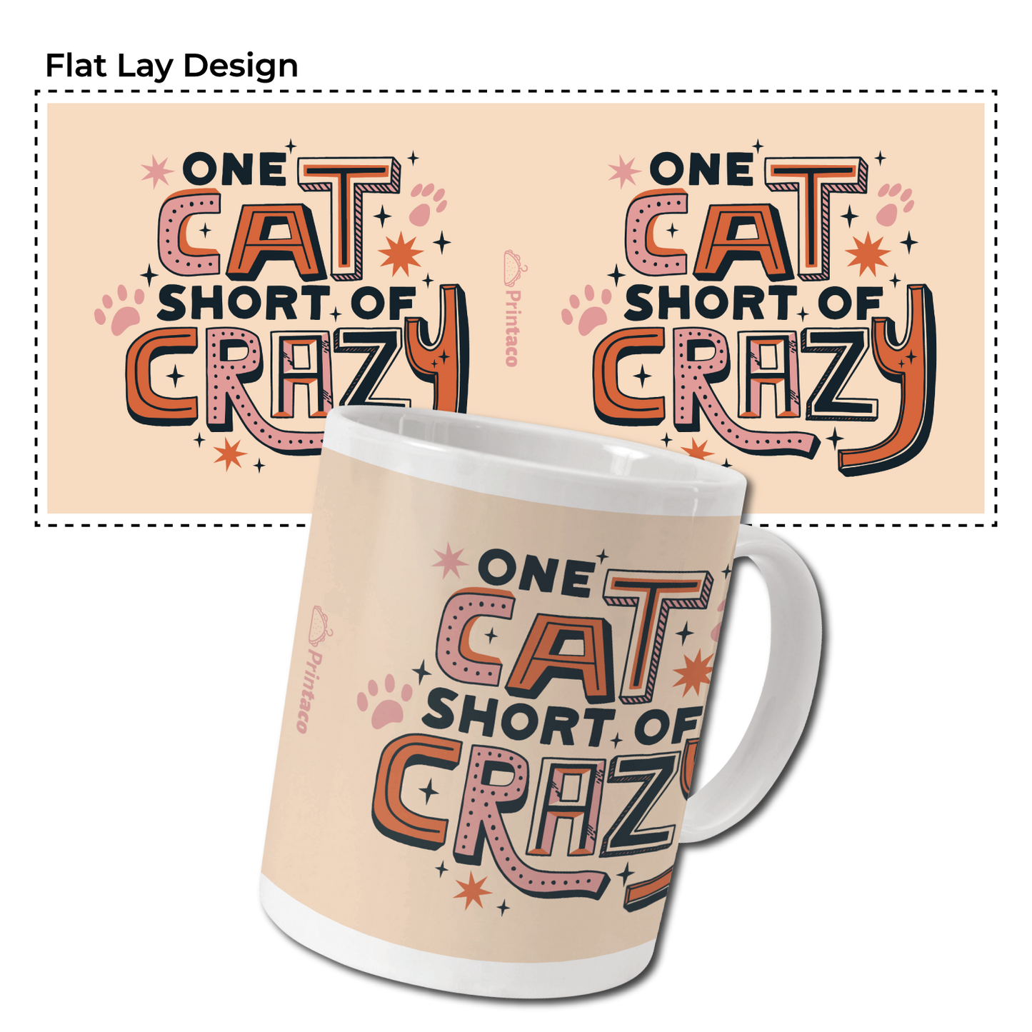 11oz Ceramic Mug: Cat Crazy