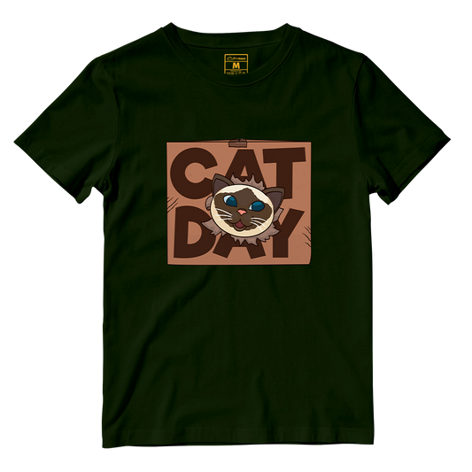 Cotton Shirt: Cat Day
