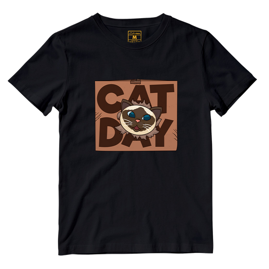 Cotton Shirt: Cat Day