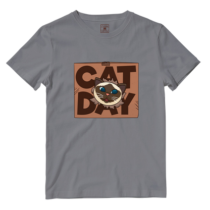 Cotton Shirt: Cat Day