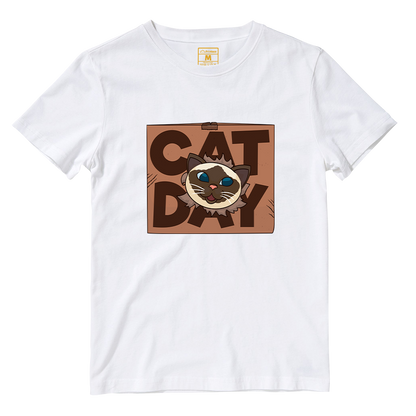 Cotton Shirt: Cat Day