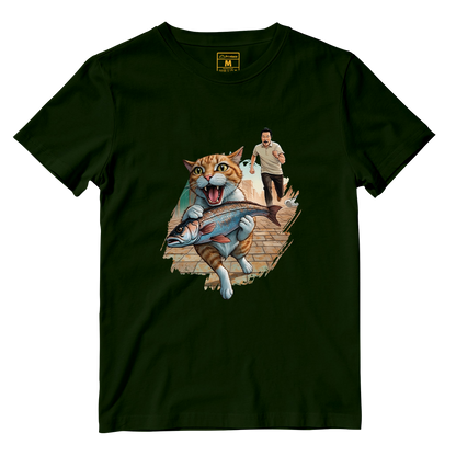 Cotton Shirt: Cat Escape