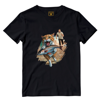 Cotton Shirt: Cat Escape