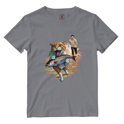 Cotton Shirt: Cat Escape
