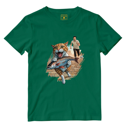 Cotton Shirt: Cat Escape