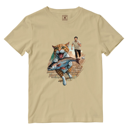 Cotton Shirt: Cat Escape