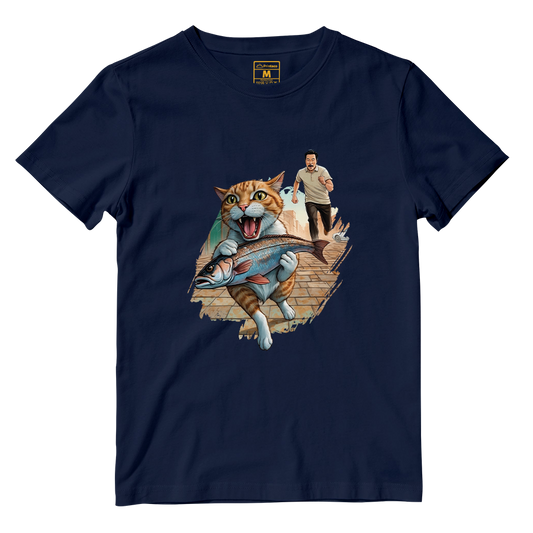 Cotton Shirt: Cat Escape