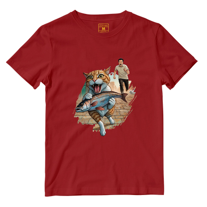 Cotton Shirt: Cat Escape