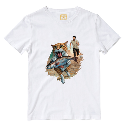 Cotton Shirt: Cat Escape