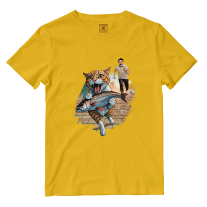 Cotton Shirt: Cat Escape