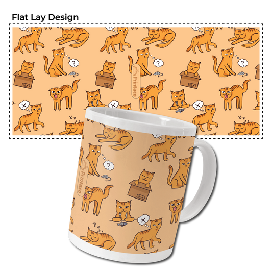 11oz Ceramic Mug: Cat Moods
