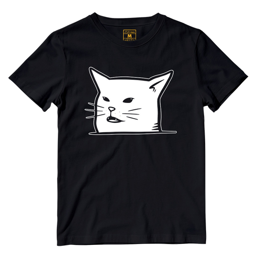 Cotton Shirt: Cat Peeking