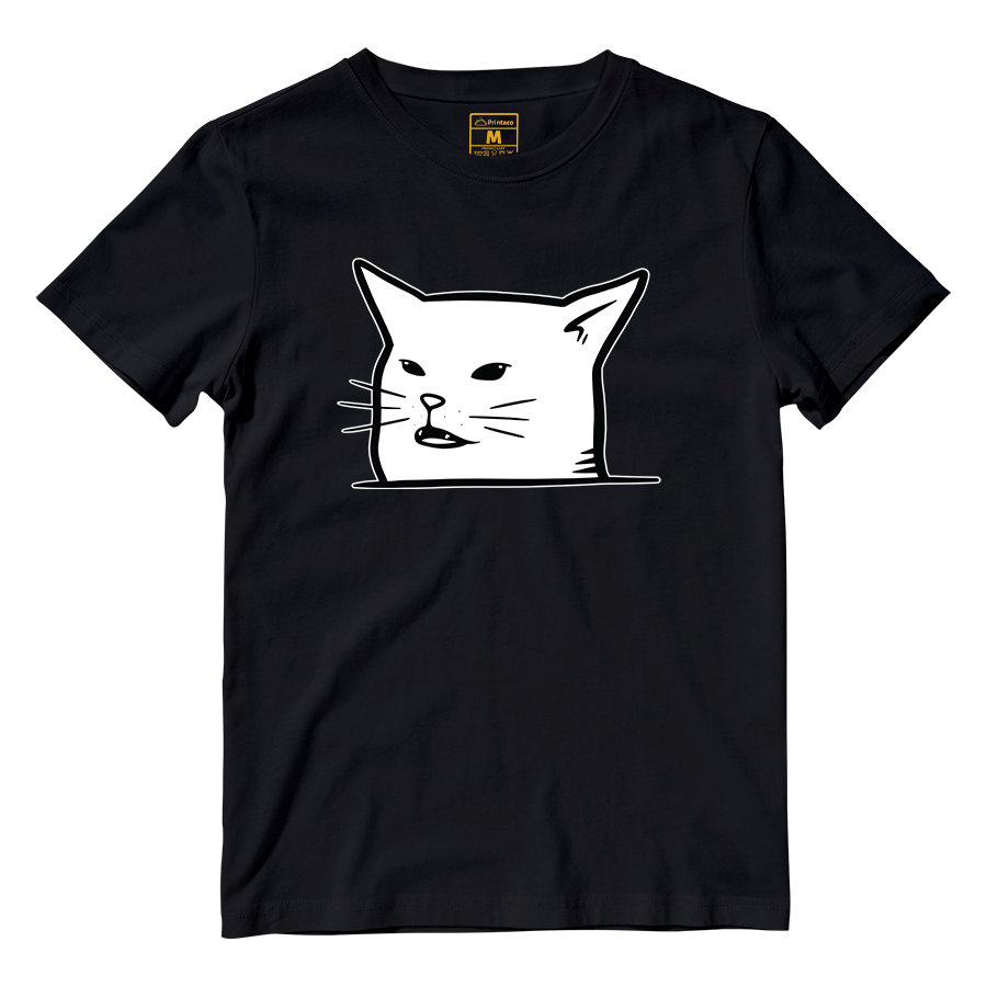 Cotton Shirt: Cat Peeking