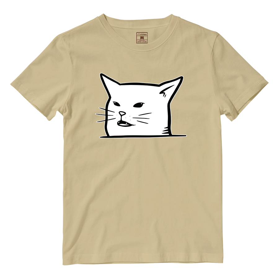 Cotton Shirt: Cat Peeking