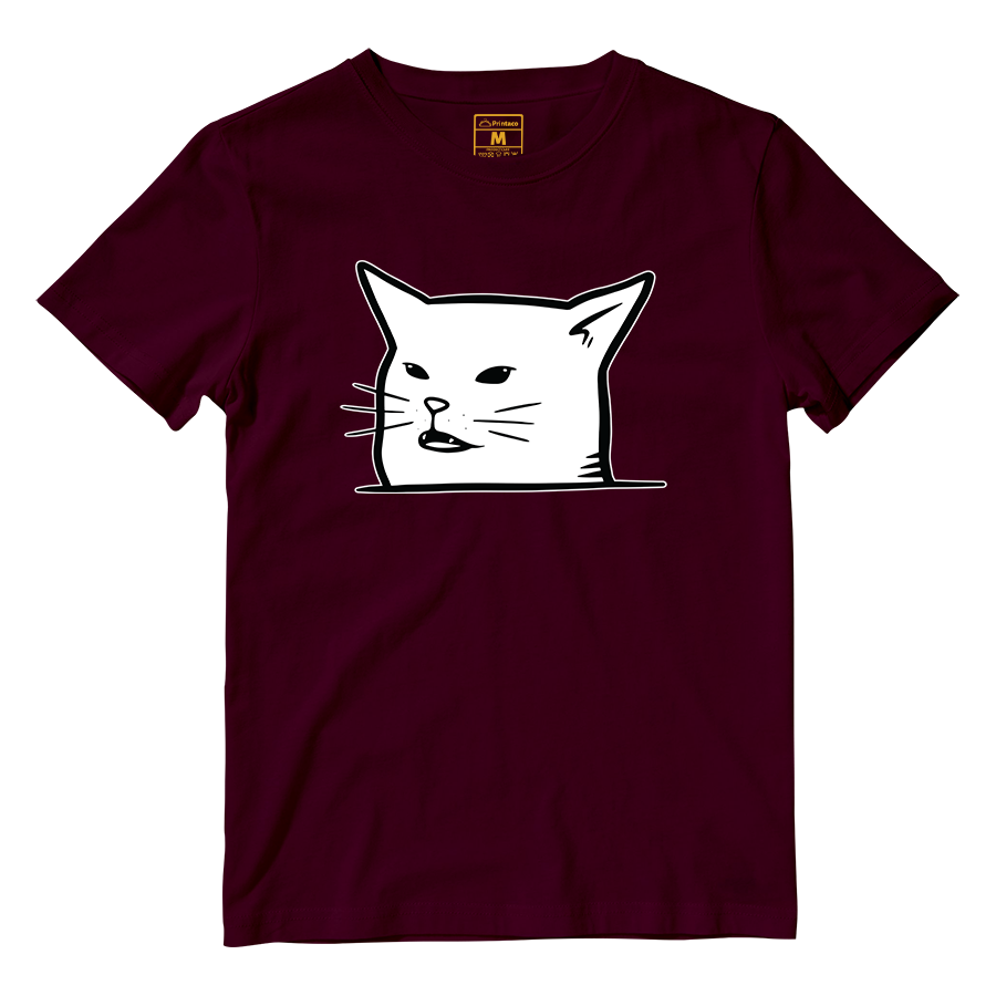 Cotton Shirt: Cat Peeking