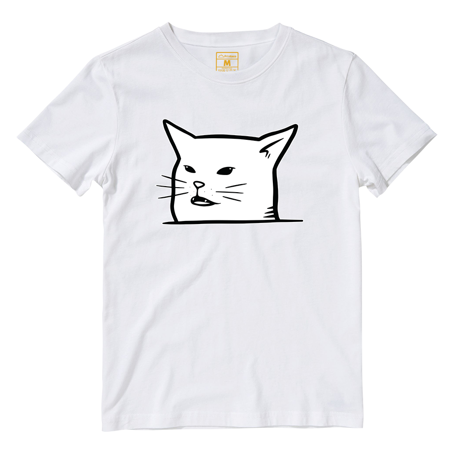 Cotton Shirt: Cat Peeking