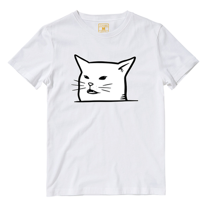 Cotton Shirt: Cat Peeking