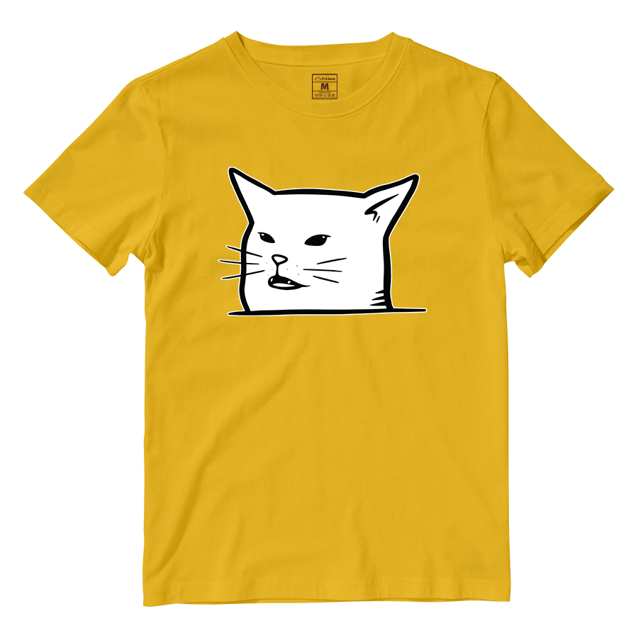 Cotton Shirt: Cat Peeking