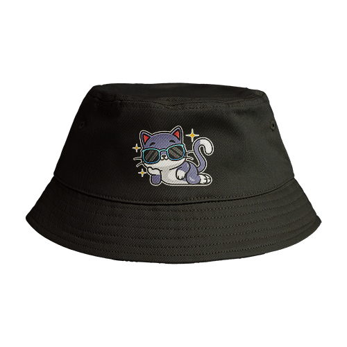 Reversible Bucket Hat: Cat Pose