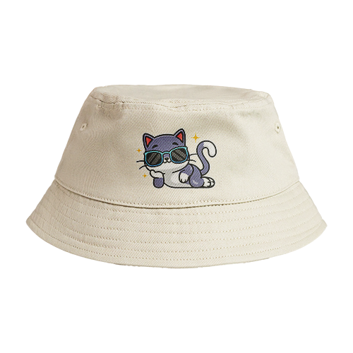 Reversible Bucket Hat: Cat Pose