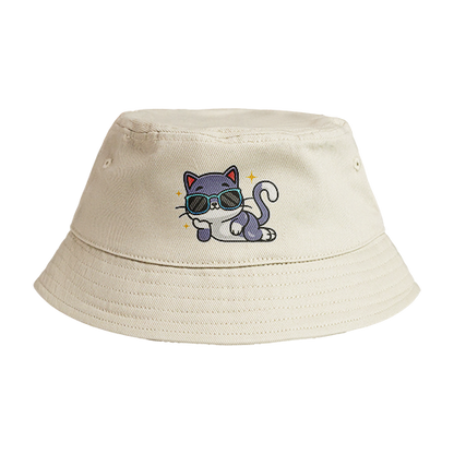Reversible Bucket Hat: Cat Pose