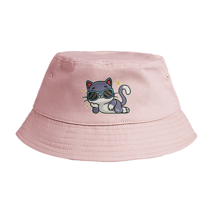 Reversible Bucket Hat: Cat Pose